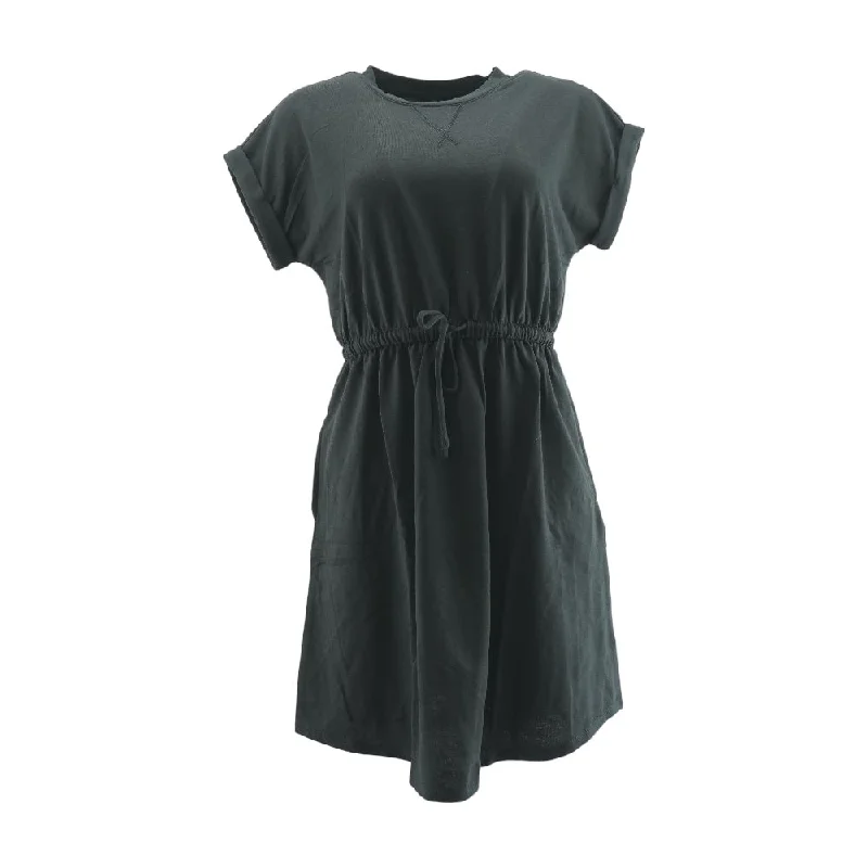 Reduced Prices Black Solid Midi Dress