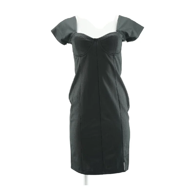 Extra Savings Black Solid Midi Dress