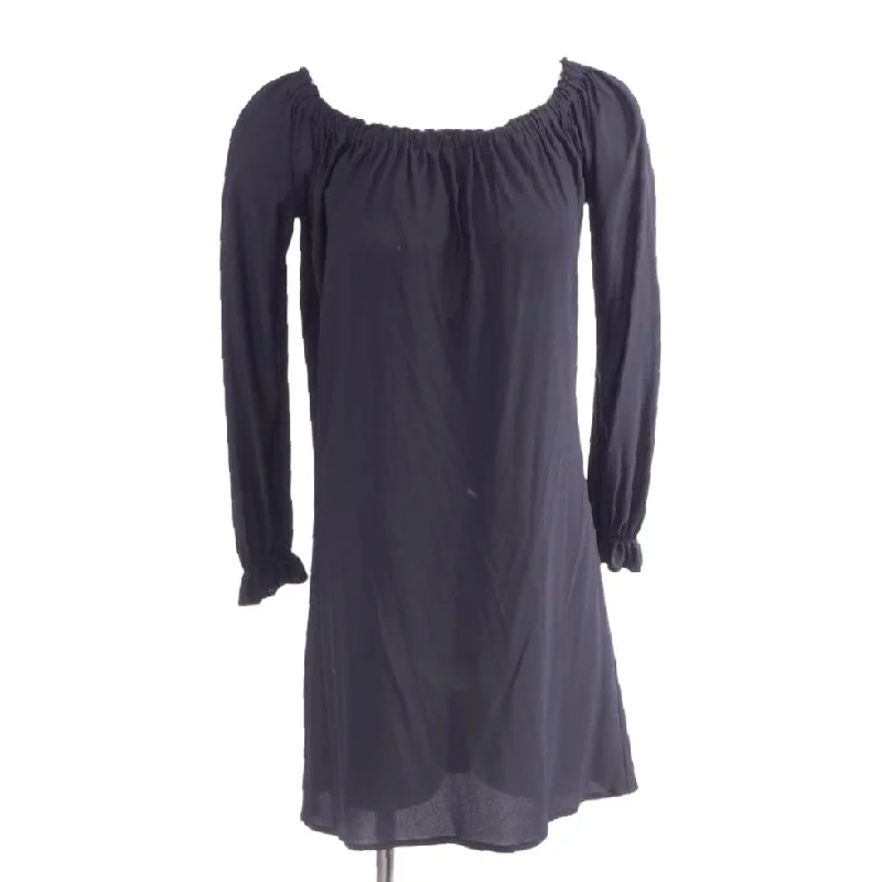 Discount Mania Black Solid Midi Dress