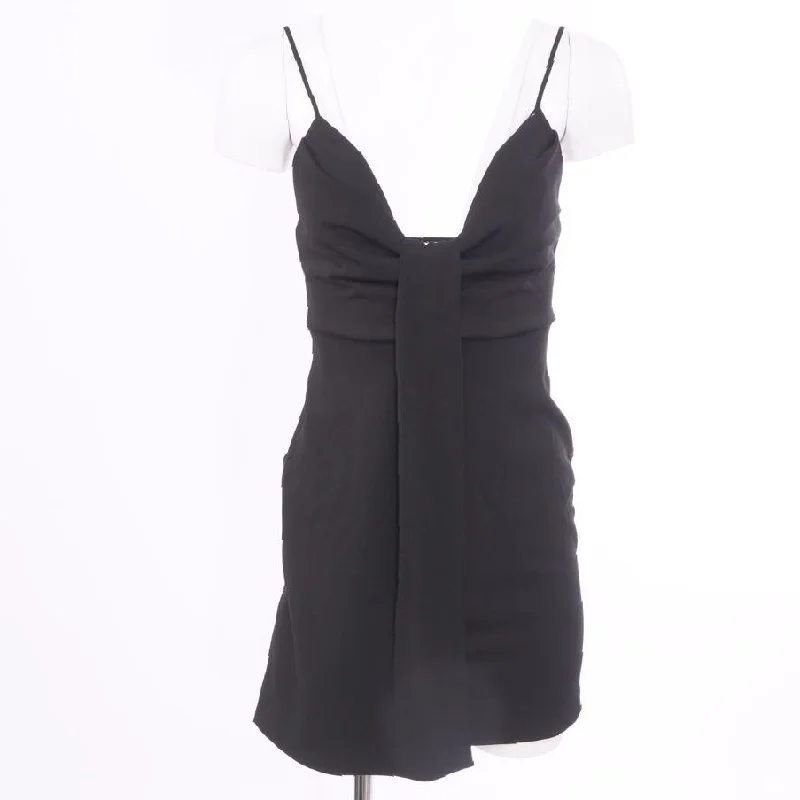 Deal Alert Black Solid Mini Dress