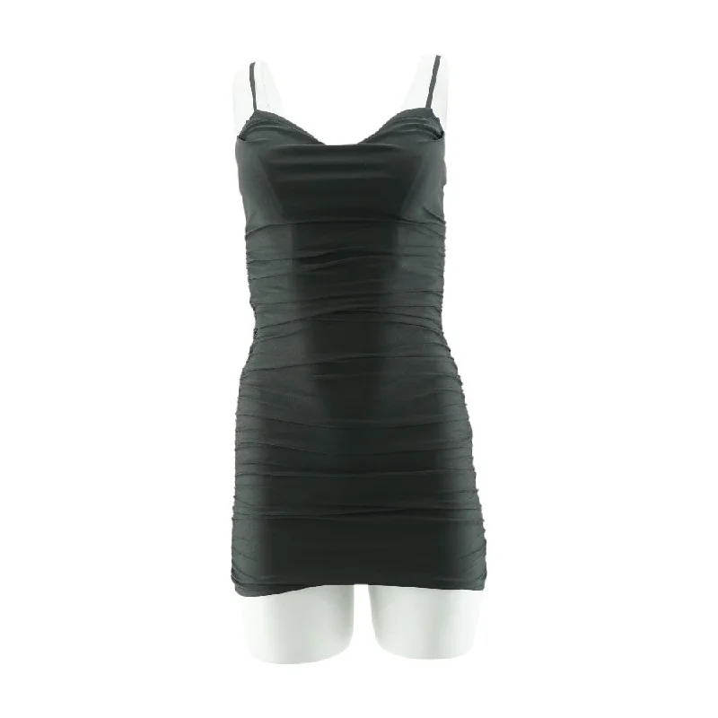 Deal Explosion Black Solid Mini Dress
