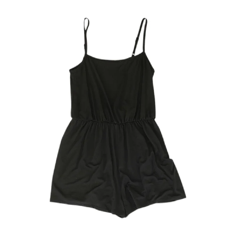 New Markdowns Black Solid Romper