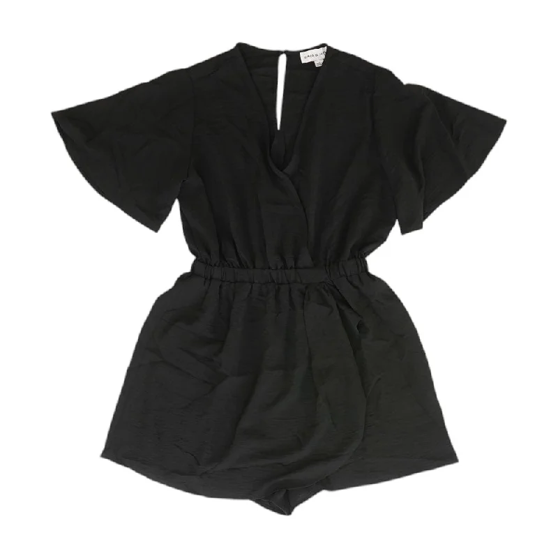 While Supplies Last Black Solid Romper