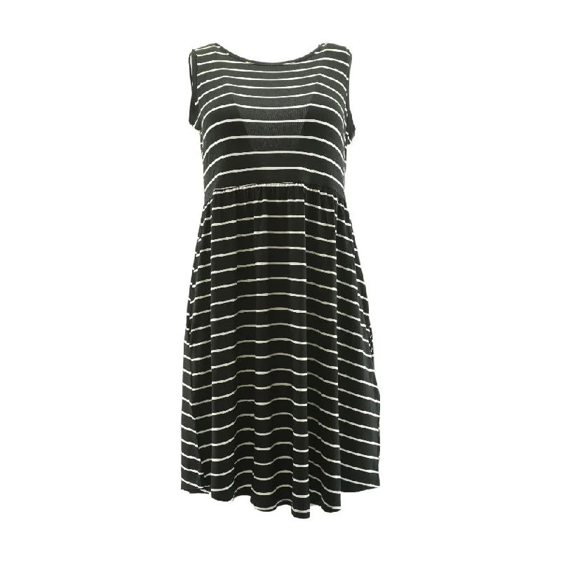 Savings Bonanza Black Striped Midi Dress