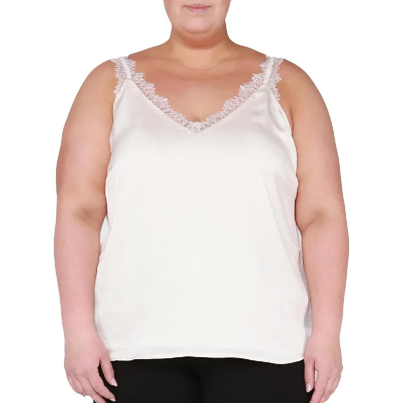 Steals and Deals Black Tape_ Womens Plus V-Neck Shirt Pullover Top