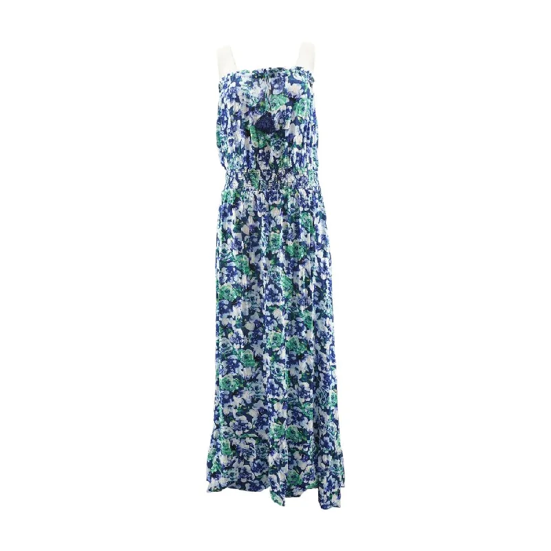 Act Fast Blue Floral Maxi Dress