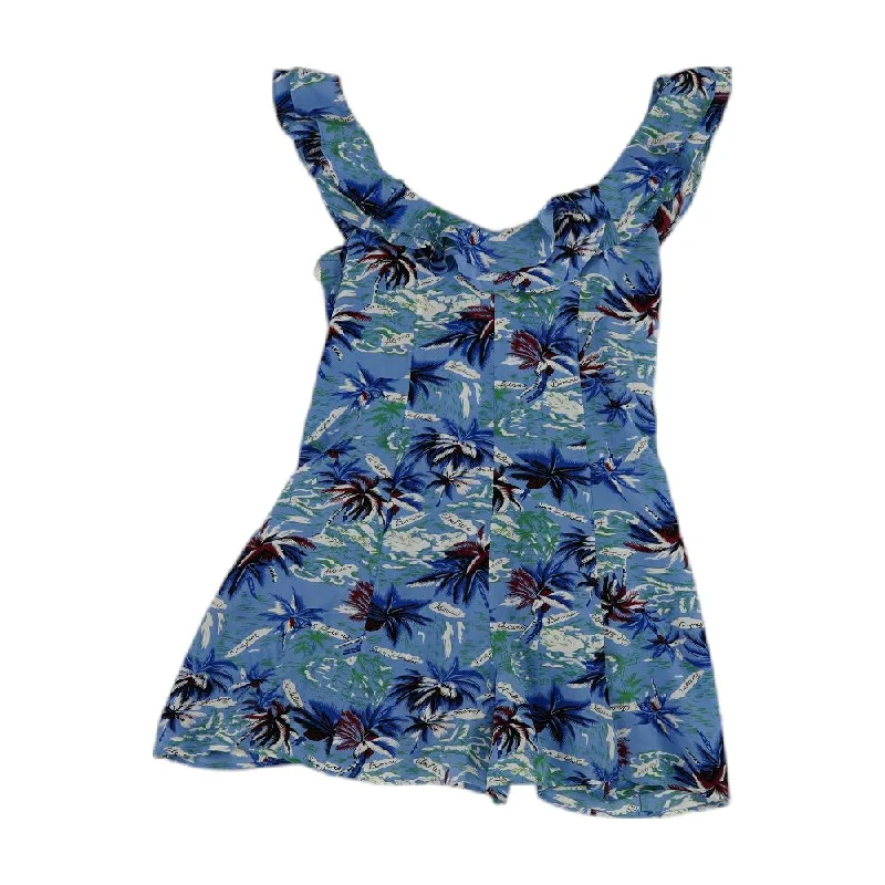 Overstock Blue Graphic Romper