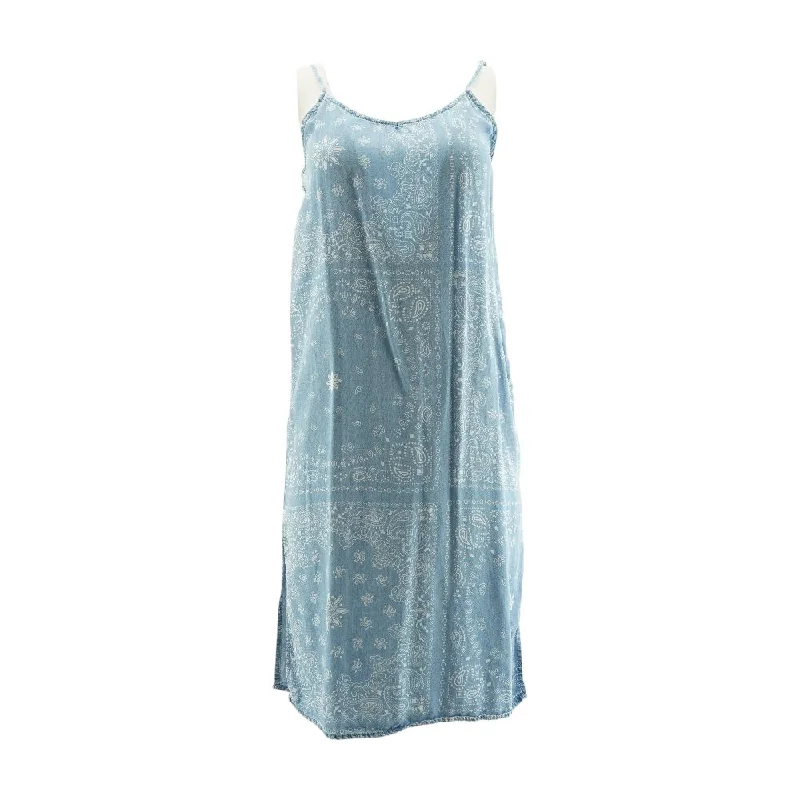 Amazing Deals Blue Paisley Midi Dress