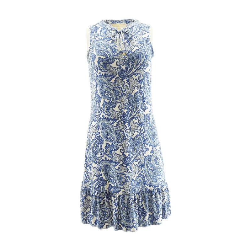 Deep Discounts Blue Paisley Midi Dress