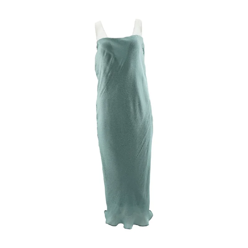 Discount Mania Blue Solid Maxi Dress