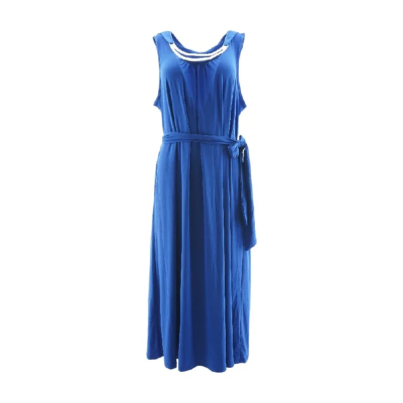 Markdowns Blue Solid Maxi Dress