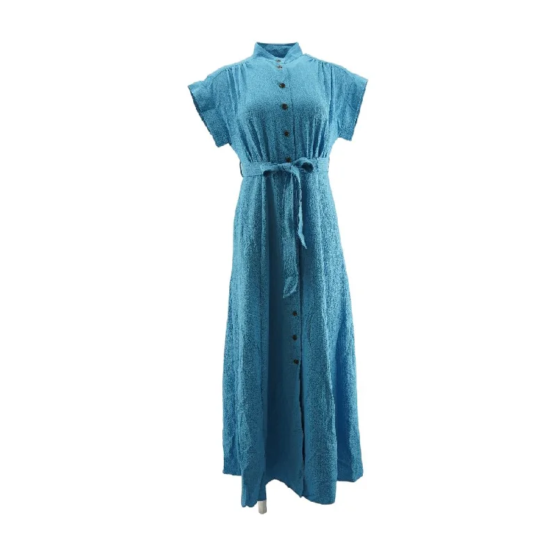 Huge Savings Blue Solid Maxi Dress