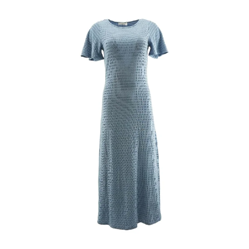 Price Reduction Blue Solid Maxi Dress