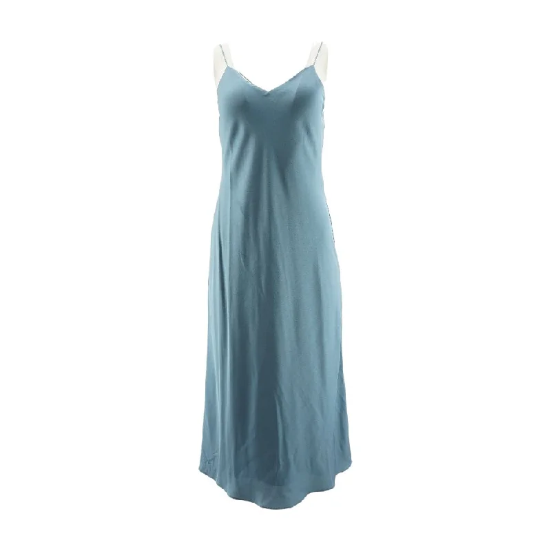 Price Break Blue Solid Maxi Dress