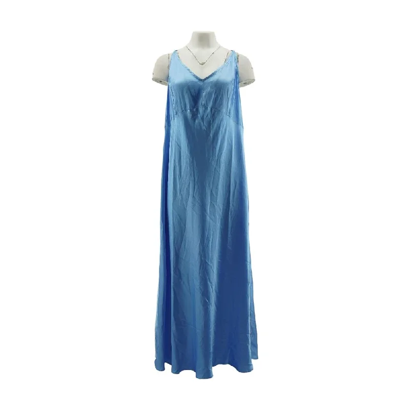 While Supplies Last Blue Solid Maxi Dress