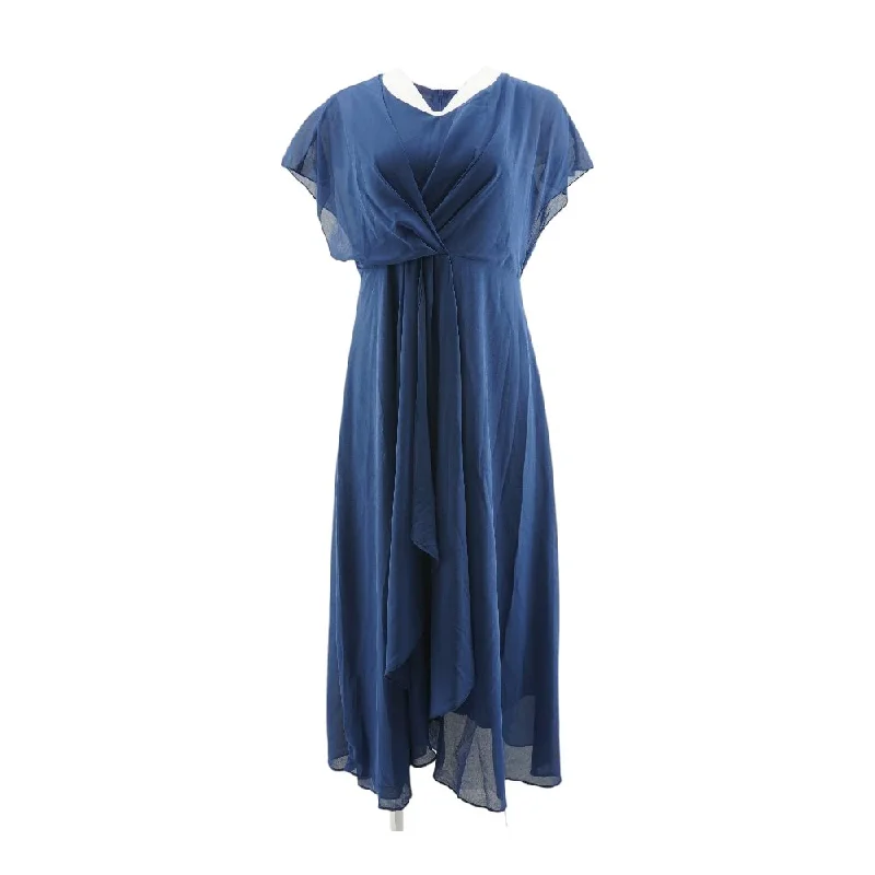 Stock Clearance Blue Solid Maxi Dress