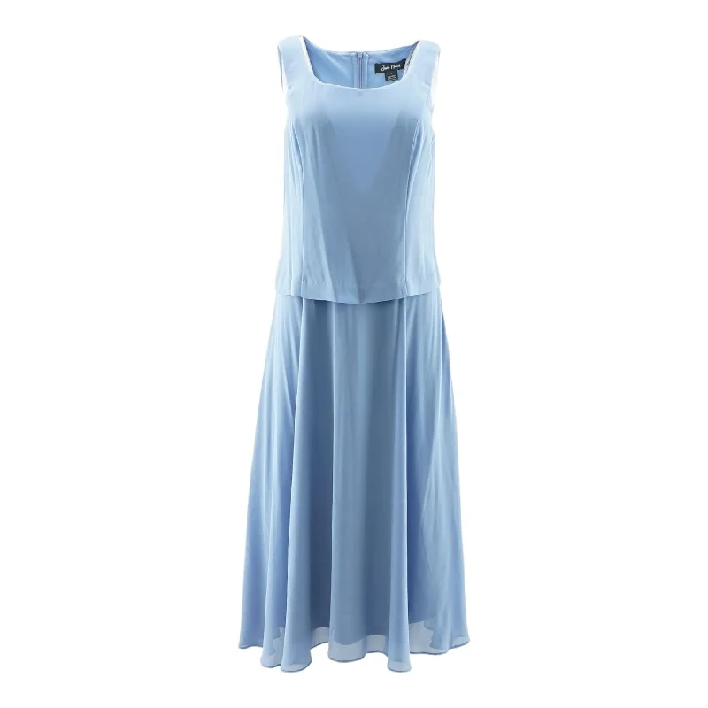 Limited Availability Blue Solid Maxi Dress