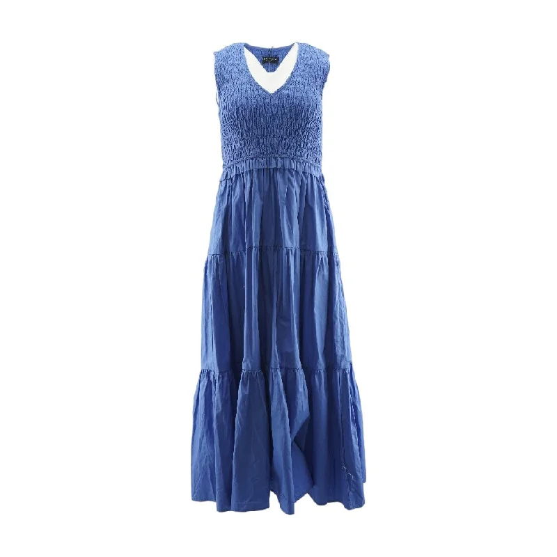 Warehouse Sale Blue Solid Maxi Dress