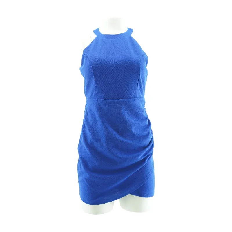 Friends and Family Sale Blue Solid Midi Dress