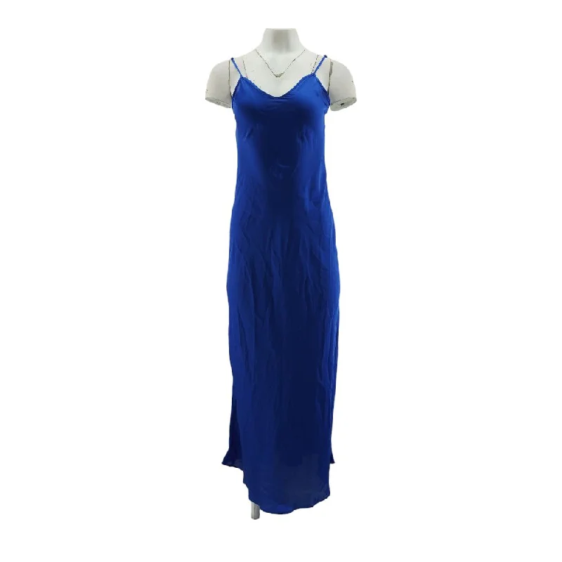 Seasonal Sale Blue Solid Midi Dress