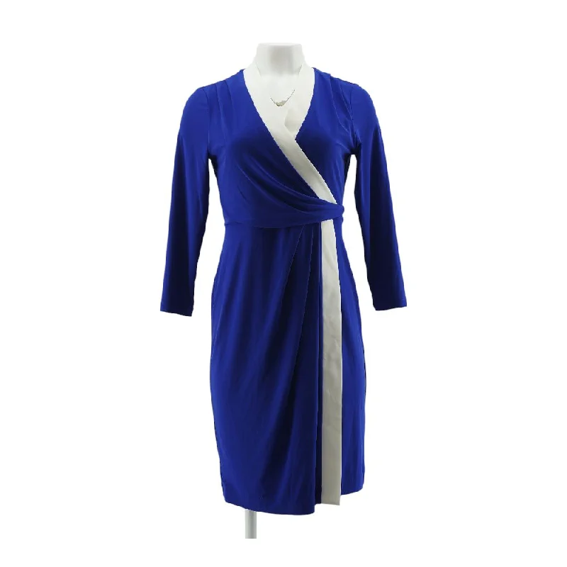 Factory Direct Sale Blue Solid Midi Dress