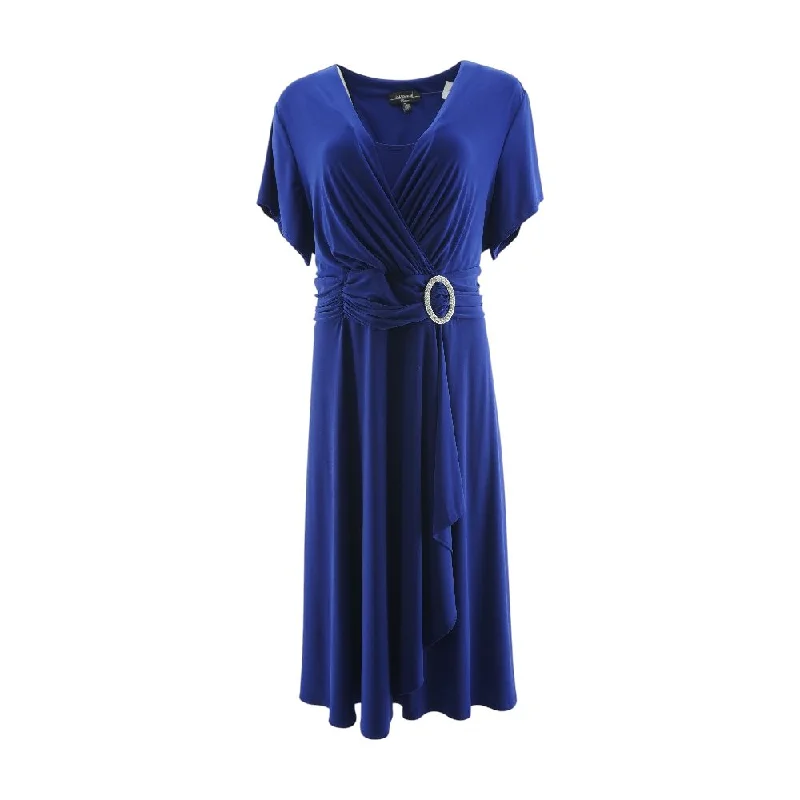Super Sale Blue Solid Midi Dress