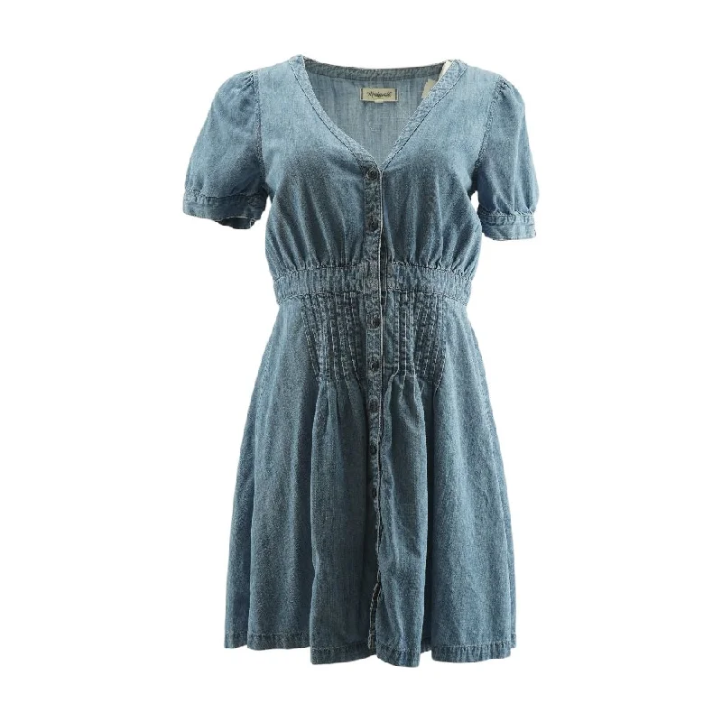New Deals Blue Solid Midi Dress