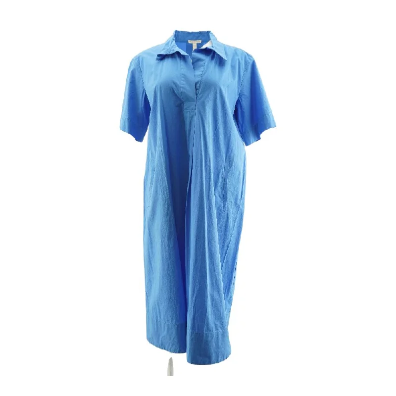Huge Discounts Blue Solid Midi Dress