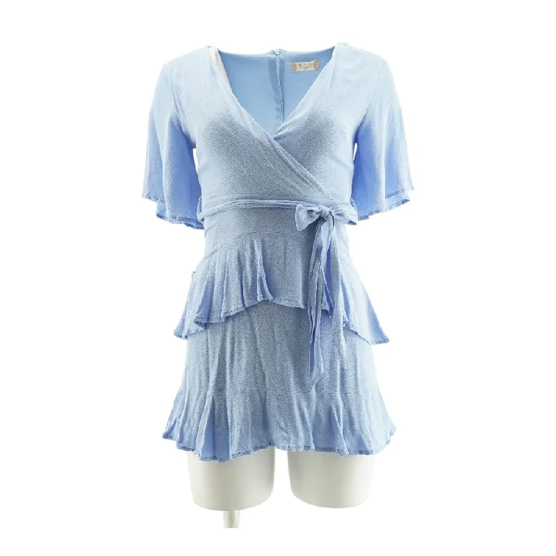 Great Deals Blue Solid Midi Dress