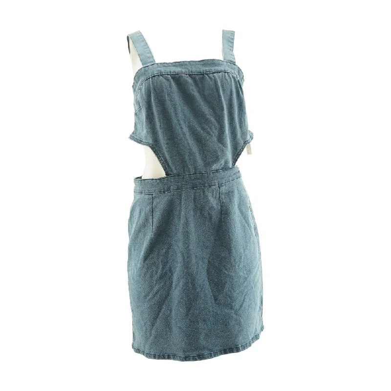 Anniversary Sale Blue Solid Mini Dress