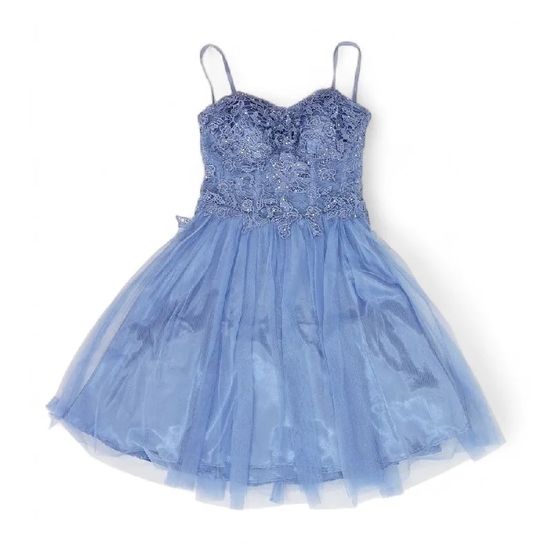 Can't Miss Blue Solid Mini Dress