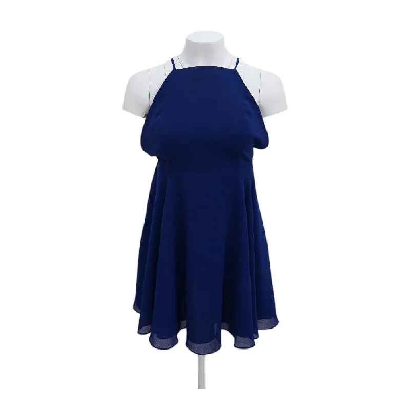 Special Savings Blue Solid Mini Dress