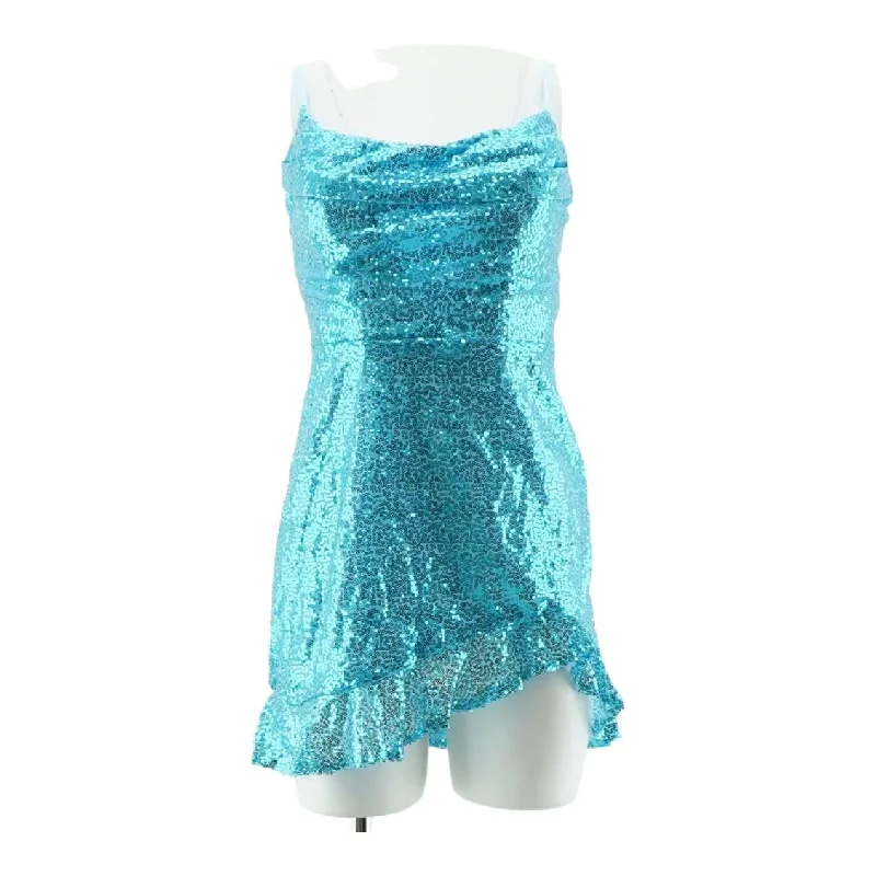 Act Now Blue Solid Mini Dress