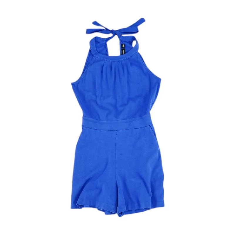 Friends and Family Sale Blue Solid Romper