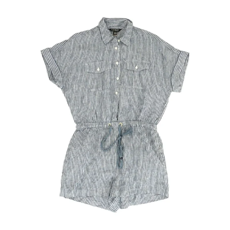 Now or Never Blue Striped Romper
