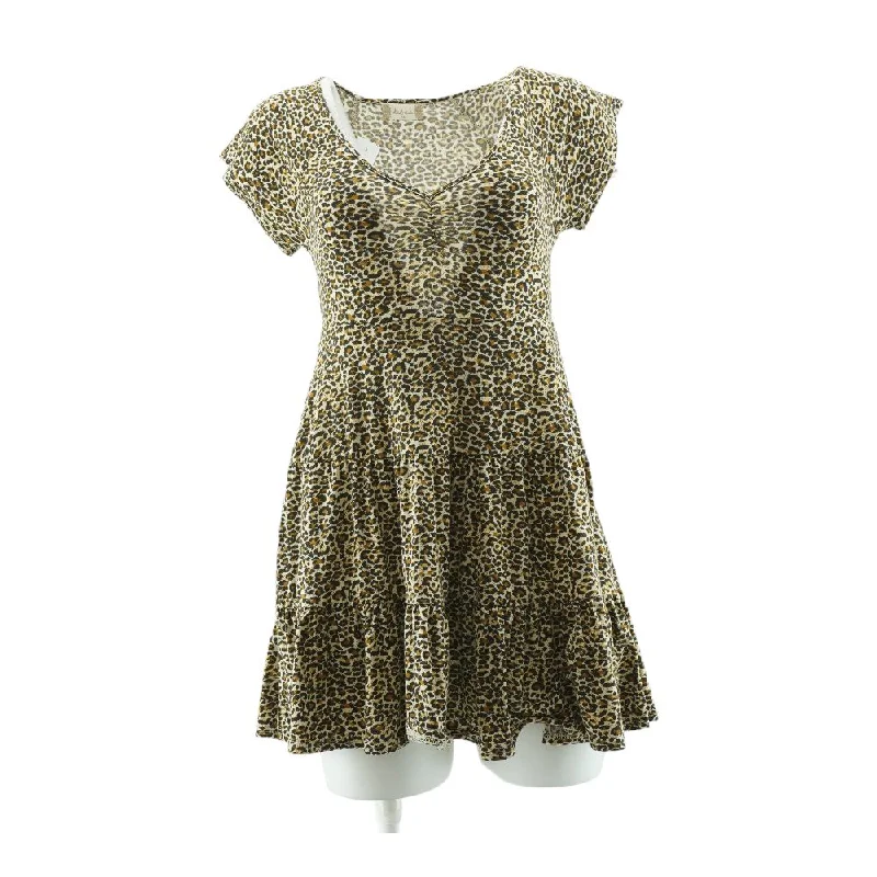 Huge Discounts Brown Animal Print Mini Dress