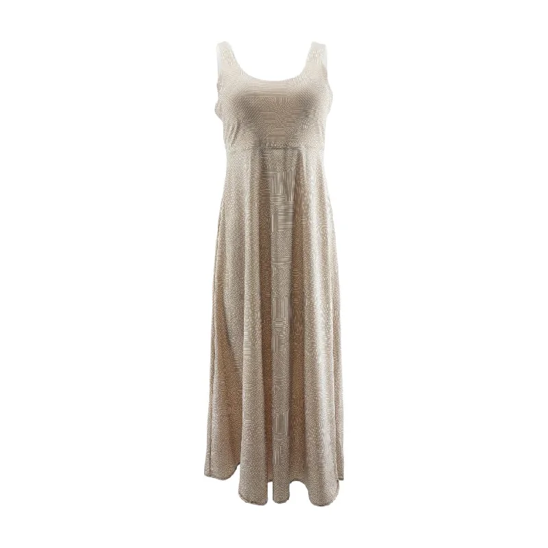 Super Sale Brown Graphic Maxi Dress