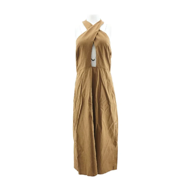 Big Discounts Brown Solid Maxi Dress