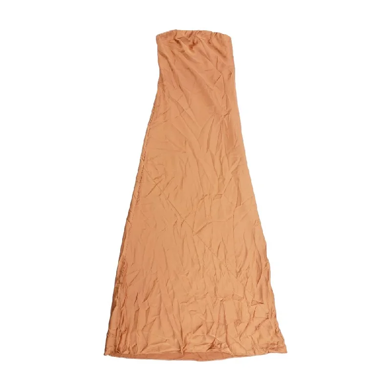 Major Savings Brown Solid Maxi Dress