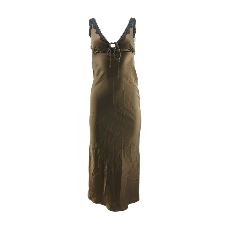 Big Discounts Brown Solid Maxi Dress