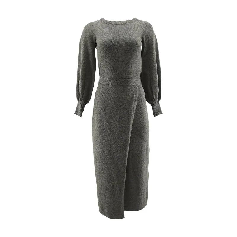 Discount Extravaganza Brown Solid Midi Dress