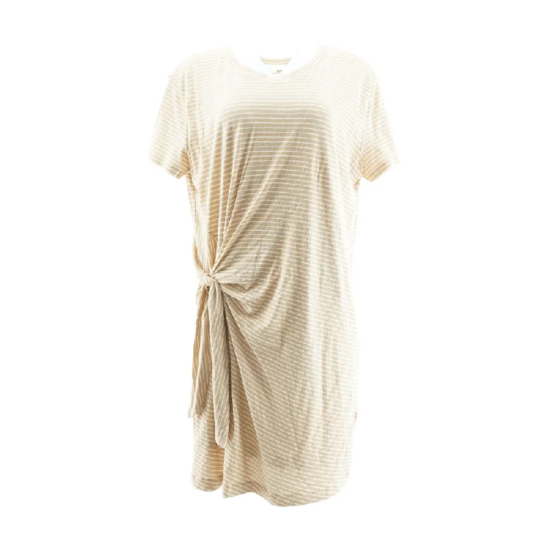 Markdown Madness Brown Striped Midi Dress