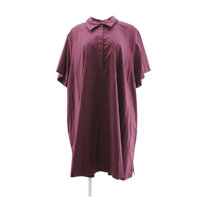 Limited Time Offer Burgundy Solid Midi Dress