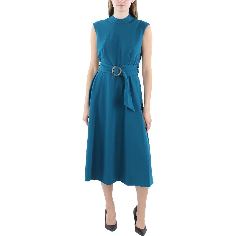 Extra Savings Calvin Klein Womens Belted Scuba Fit & Flare Dress