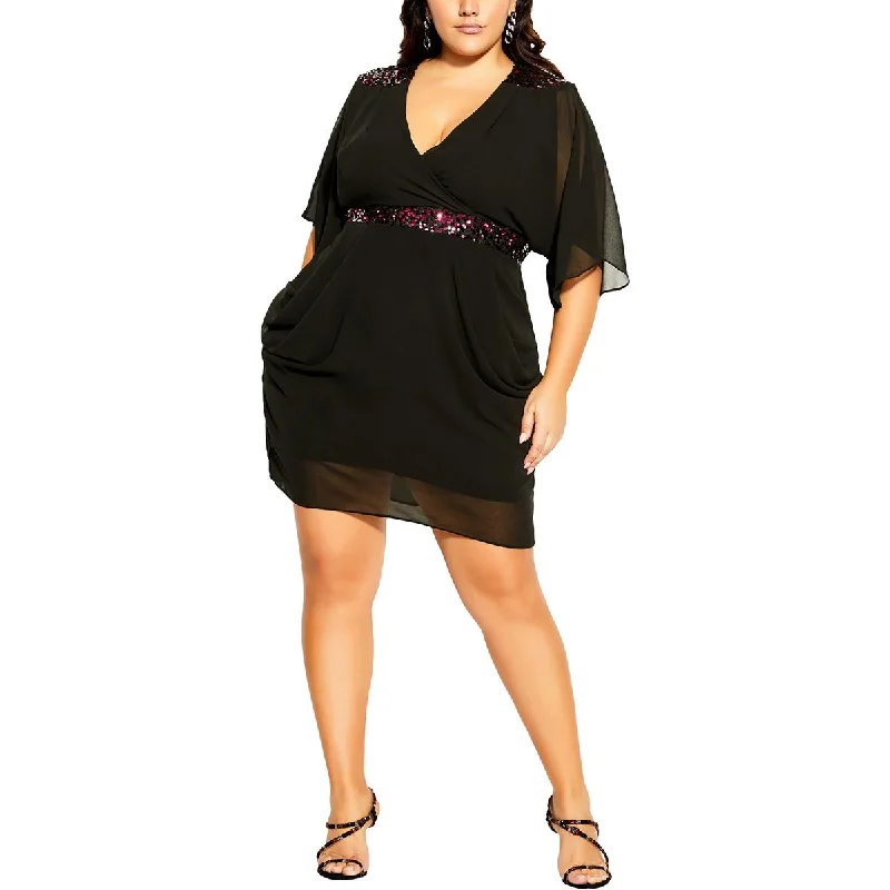 Savings Spectacular City Chic Womens Sequined Mini Cocktail And Party Dress