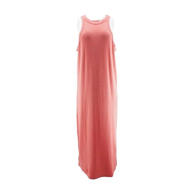 YEAR-End Sale Coral Solid Midi Dress