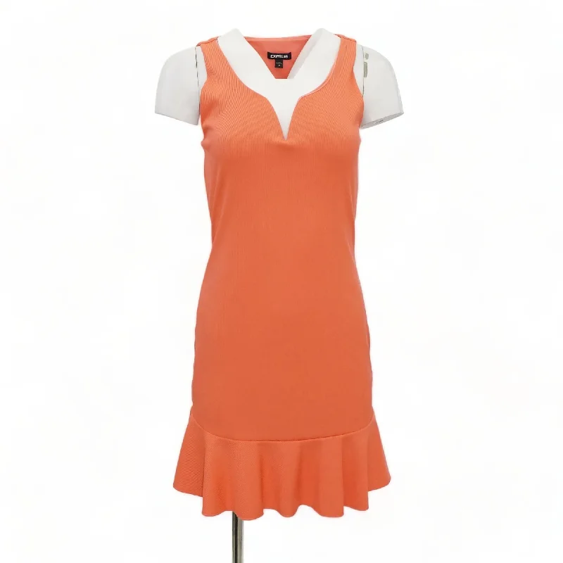 Friends and Family Sale Coral Solid Midi Dress