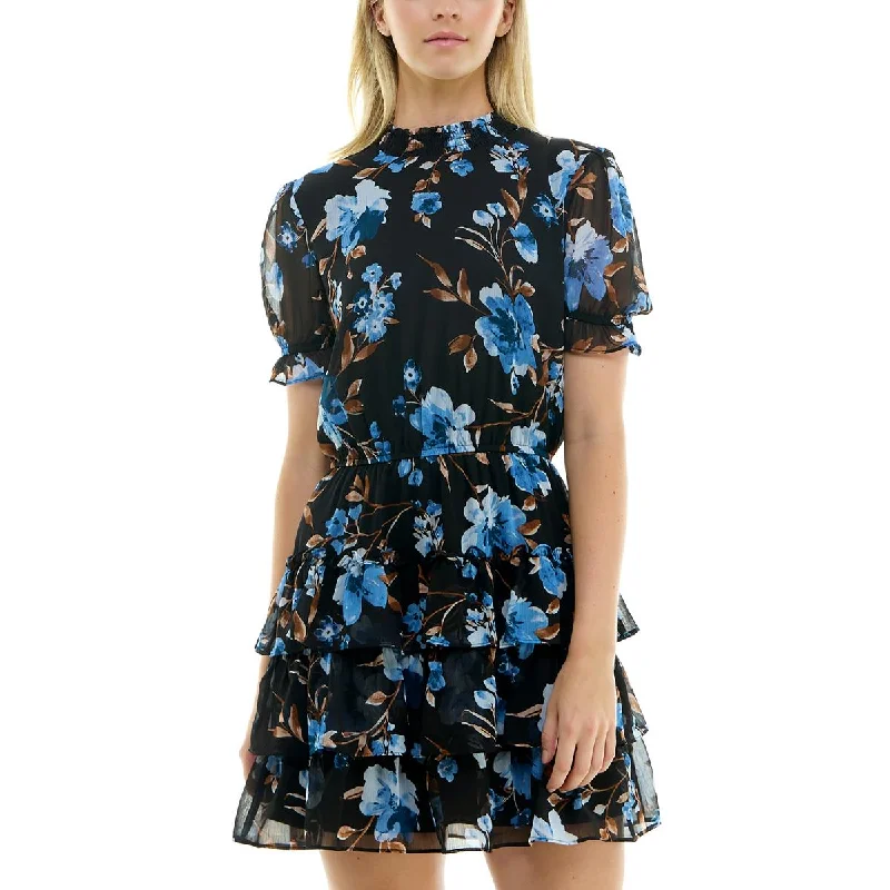 Sale Event Crystal Doll Womens Mini Smocked Fit & Flare Dress