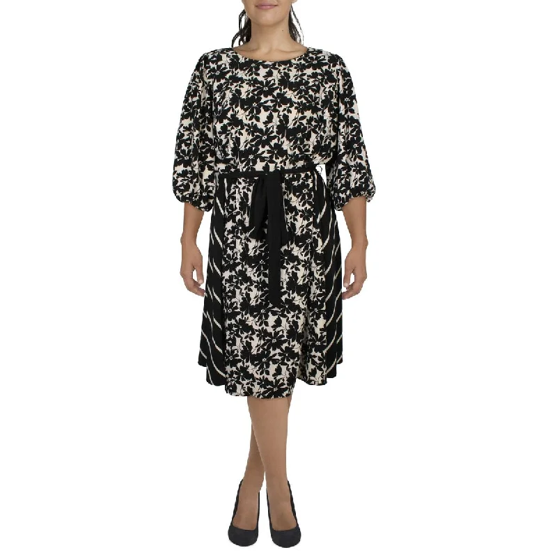 Factory Direct Sale Danny & Nicole Womens Plus Floral Print Knee Length Fit & Flare Dress