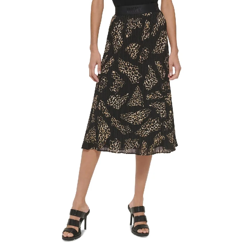 Extra Discounts DKNY Womens Pleated Pull On Midi Skirt
